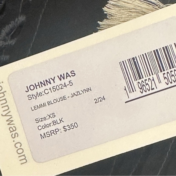 Johnny Was Lemmi Blouse Embroidered Black Women's Top XS NEW - Picture 14 of 14